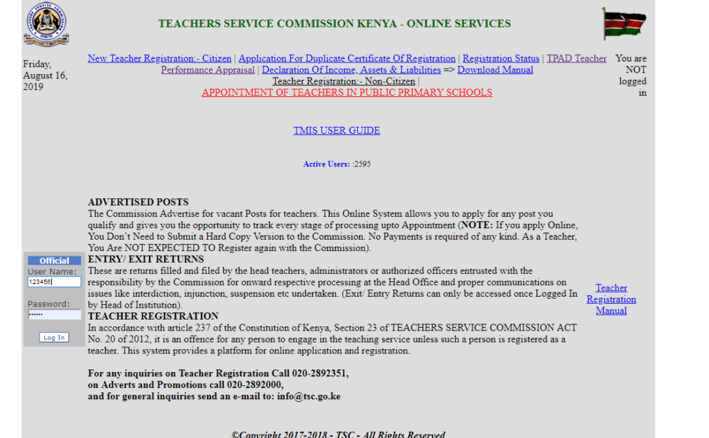 TSC opens online portal for practicing P1 teachers with degrees to apply for 1000 slots deadline 30/8/2019