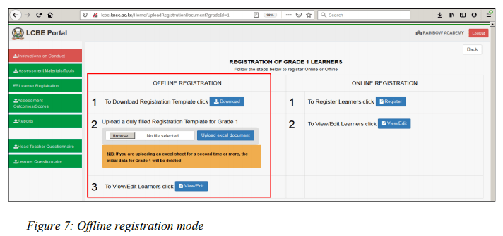 Knec LCBE assessment, full guidelines on how to submit scores online