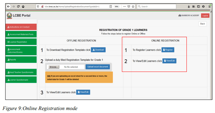 Knec LCBE assessment, full guidelines on how to submit scores online