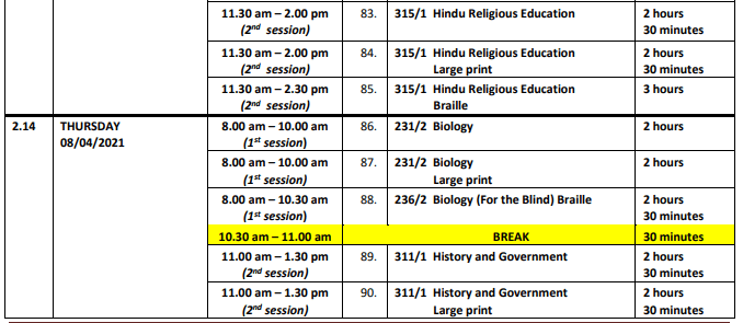 Knec official KCPE and KCSE 2020 exam timetables and instructions