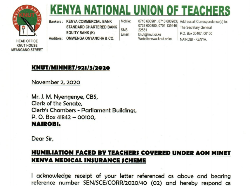 Knut response on humiliation of teachers by AON Minet