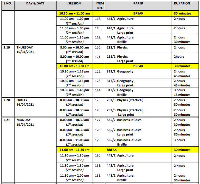 Knec official revised KCPE and KCSE exam timetables and instructions