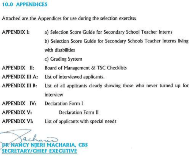 TSC guidelines for recruiting intern teachers 2021 (Secondary)