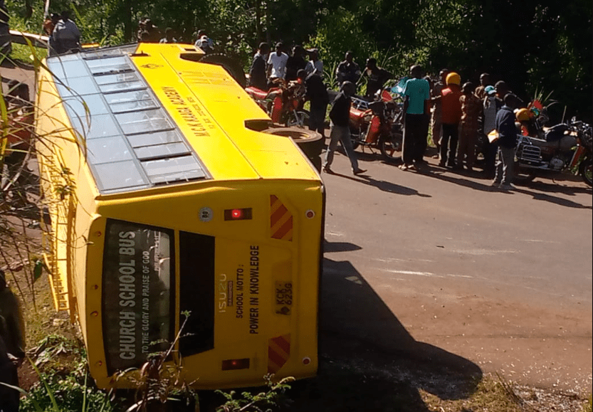 School bus overturns, 26 pupils escape with minor injuries