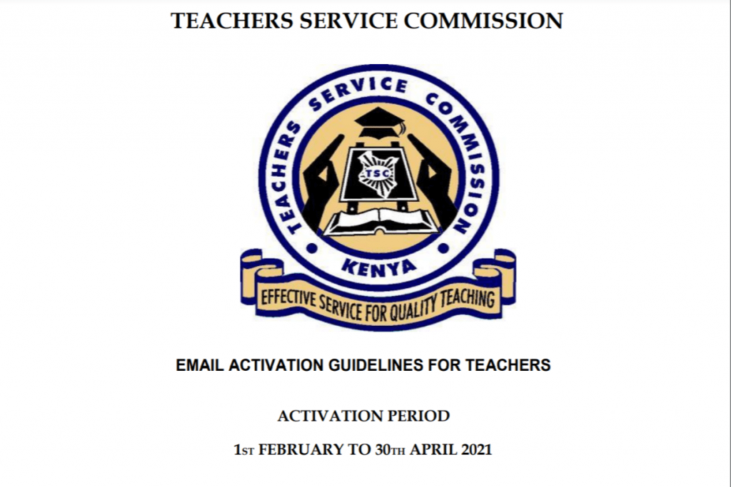 TSC Email activation guidelines for teachers, deadline 30th April