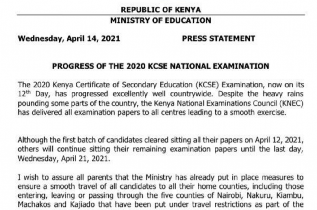 CS Magoha's official statement after arrest of KCSE exam officials