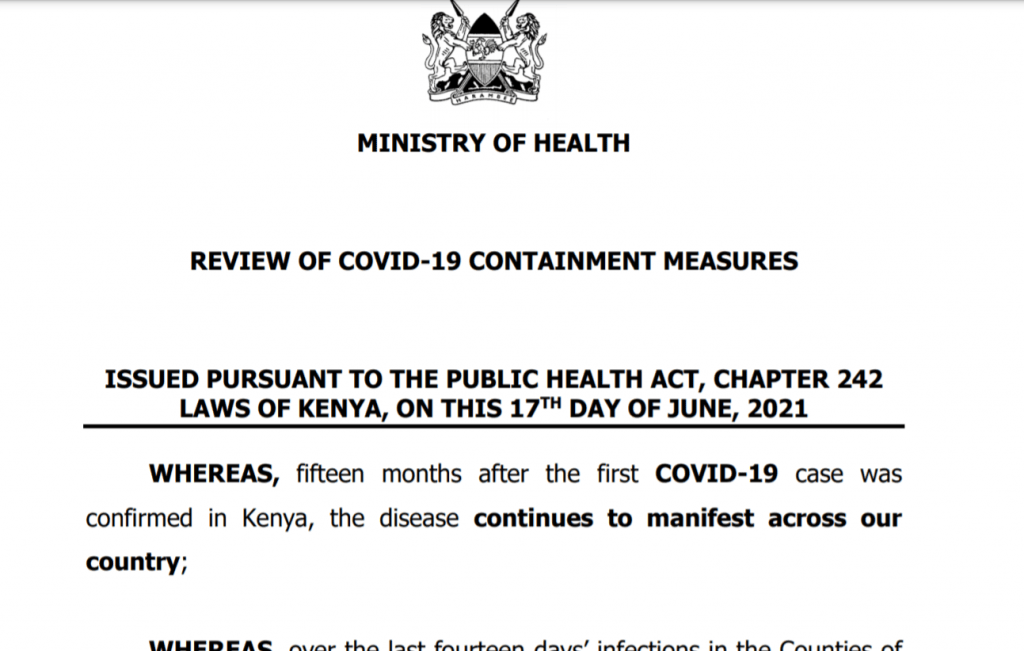 Government reviewed Covid-19 containment measures