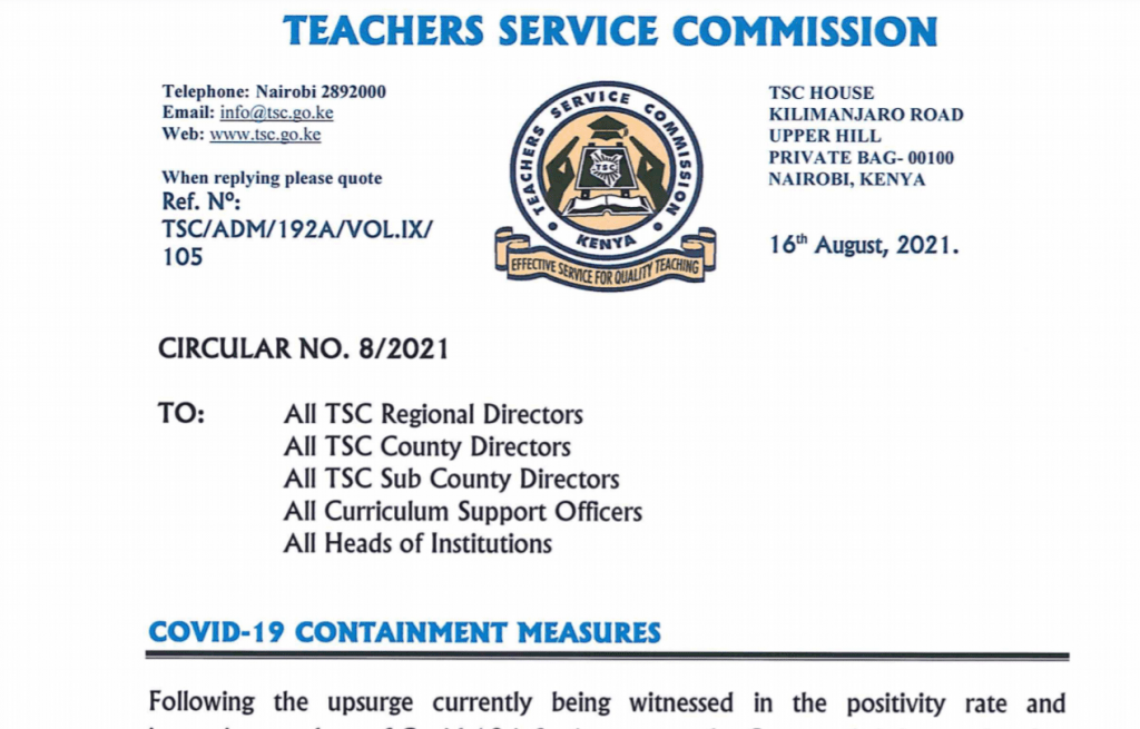 TSC issues circular ordering mandatory vaccination of teachers