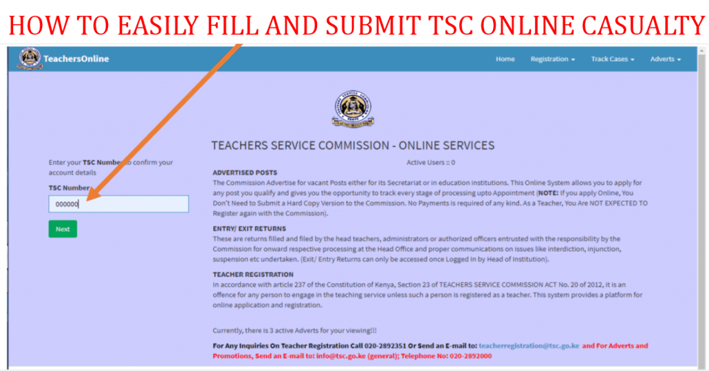 TSC online Entry/Exit user manual (Online Casualty guide)