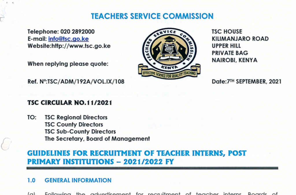 Guidelines for recruiting high school intern teachers Sep 2021