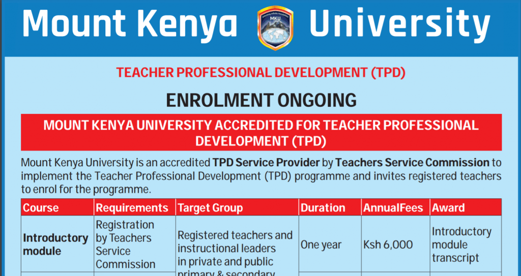 MKU becomes first varsity to advertise for TPD modules intake