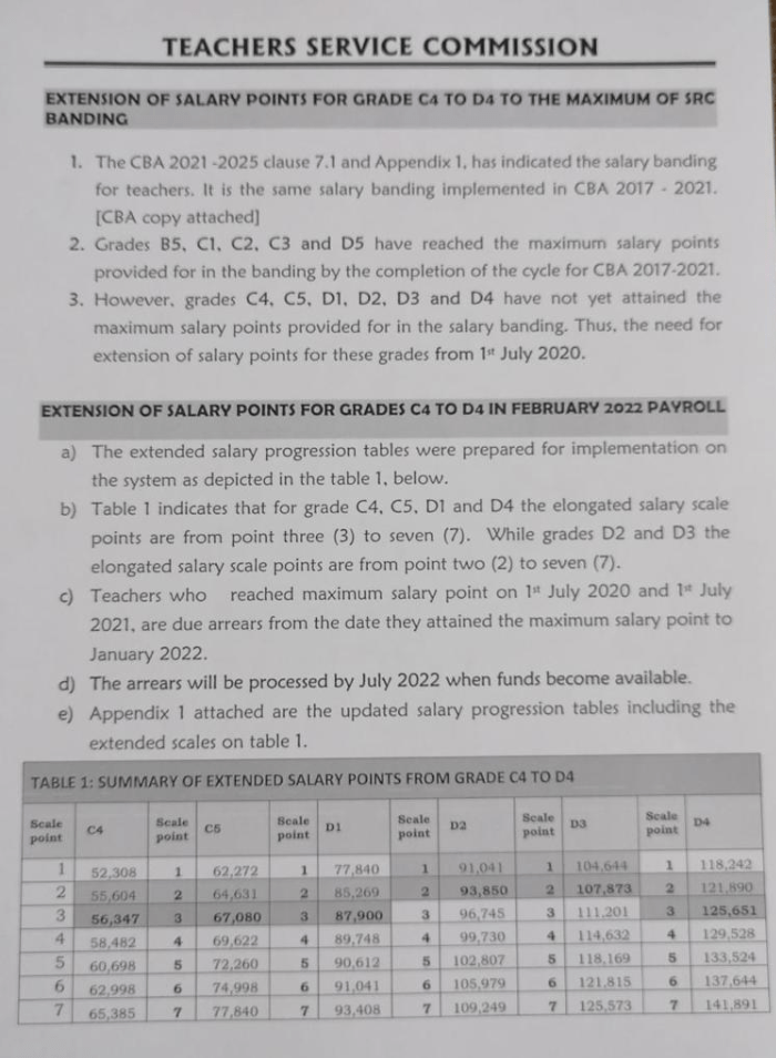 Shock as TSC lists only 6 job groups to earn salary increment in July