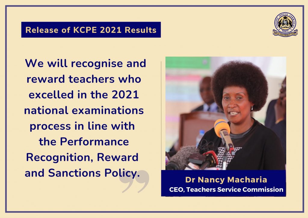 TSC to reward teachers who excel in the national examinations