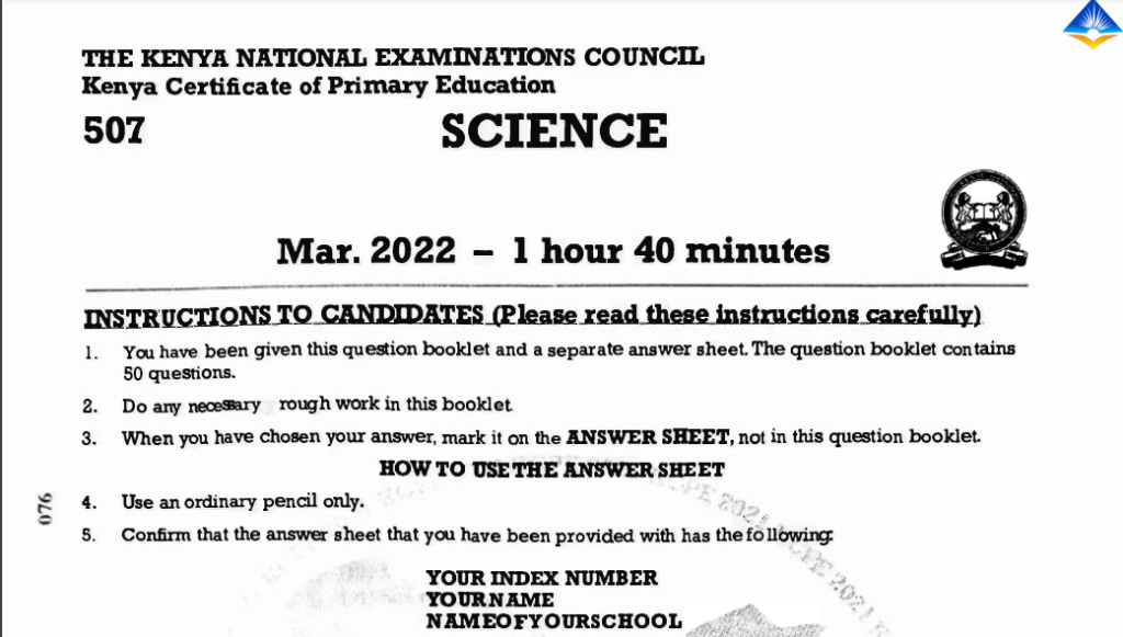 Analysis of 2022 KCPE exam questions setting model