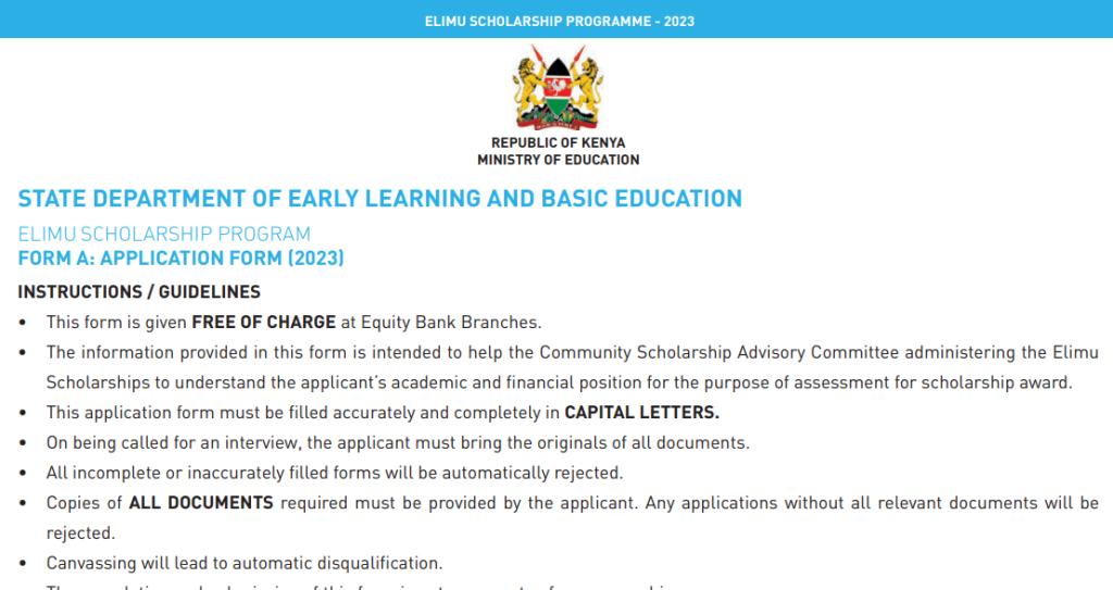 Elimu, Equity, KCB, JKF, Inuka, Family Bank, KTDA 2023 Scholarships