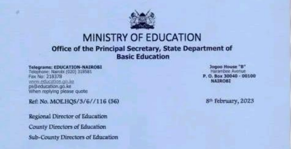 Ministry Circular to junior secondary school teachers