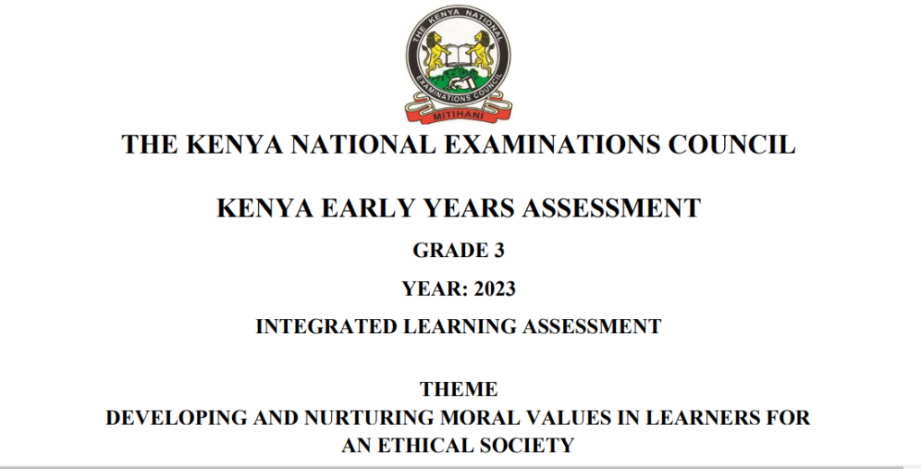 2023 Grade 3 Integrated Learning Assessment (ILA) - KEYA