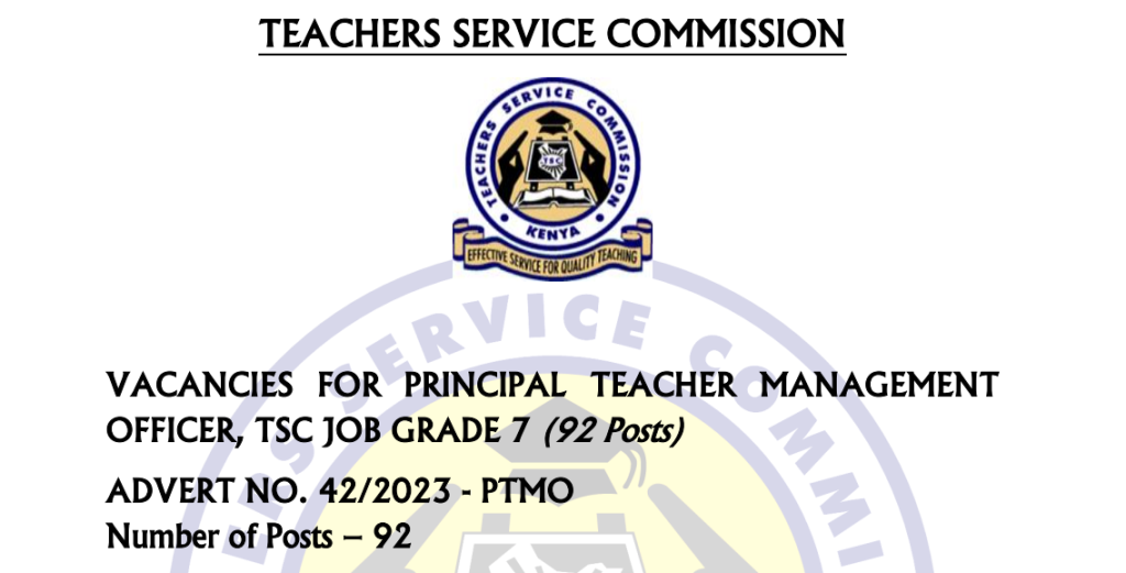 TSC recruitment advert for CSO's and PTMO's by 5th July (757 slots)