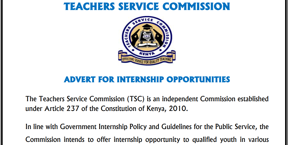 TSC Advertises One Year Internship Jobs Deadline 11th December