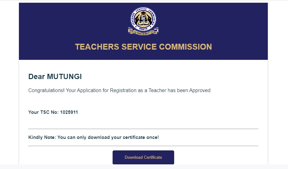 How to easily download emailed TSC registration certificate