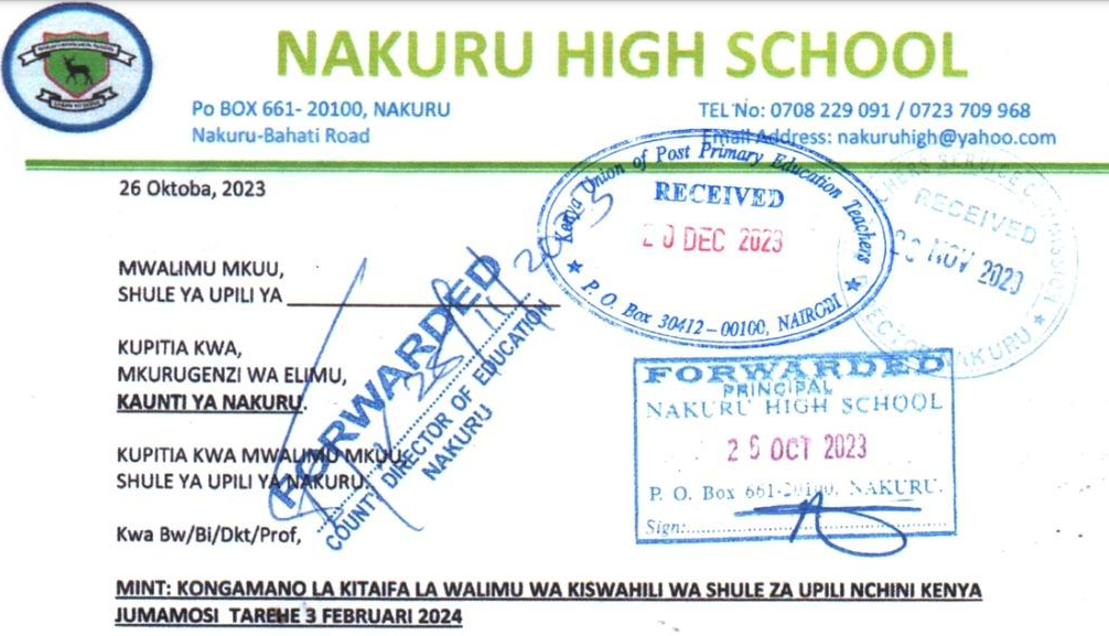 Kongamano kitaifa la walimu Kiswahili shule za upili nchini 3/2/2024