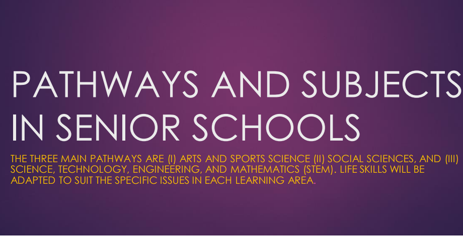 Pathways and subjects in Senior Schools starting 2026