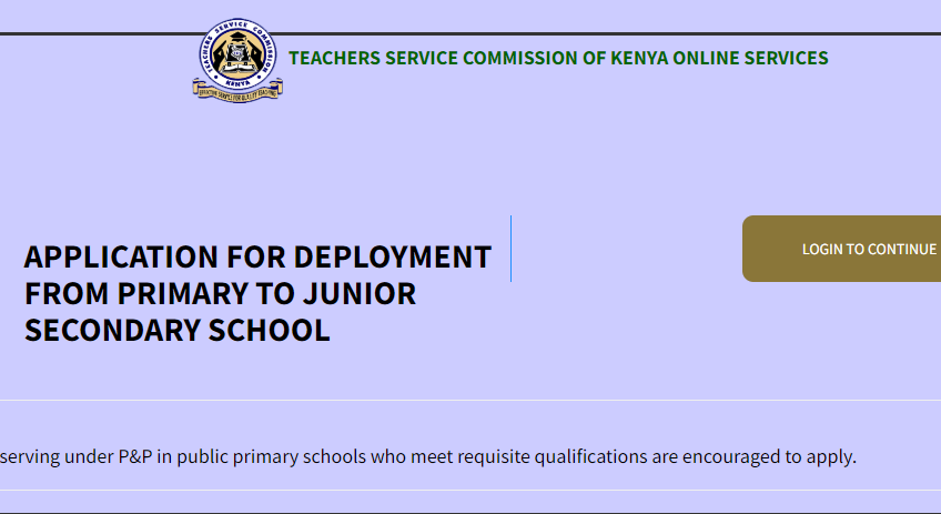 TSC activates application for deployment of P1 teachers to junior secondary