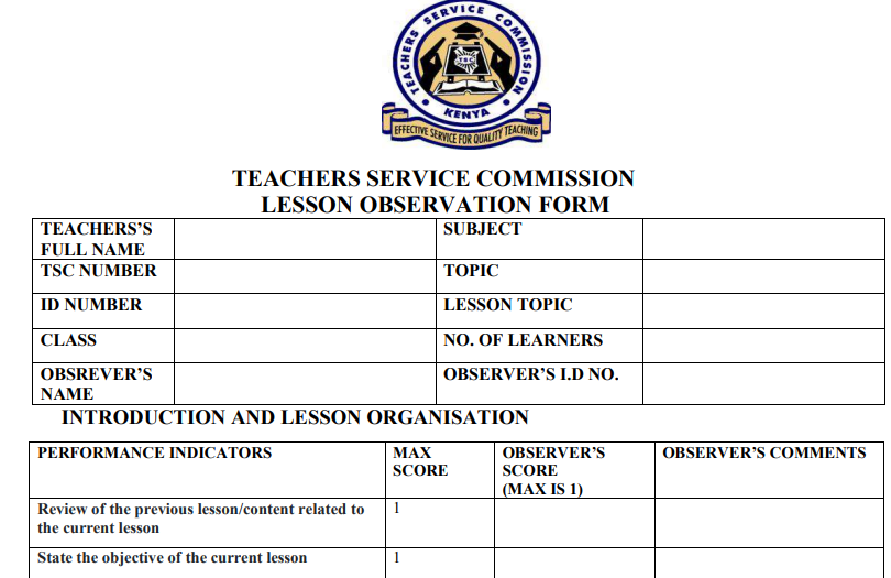 TSC makes some changes in teacher TPAD lesson observation