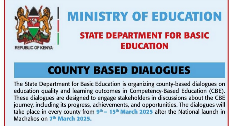 Ministry to launch county based education dialogues from 7th March