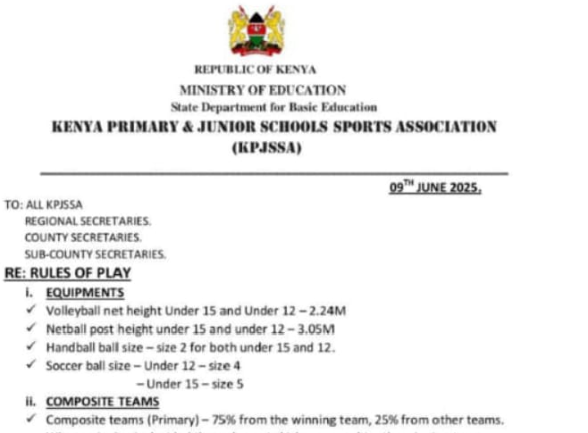 KPJSSA rules of play for primary and junior school ball games
